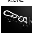 thumbnail image 3 of 3 PCS Braided Leather Keychain With Anti-Lost Number Plate Keyring Key Chain Ring Key Ring Bracelet Keyfob Key Holder (Black+Silver+Pink), 3 of 8