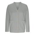 thumbnail image 7 of Cardigan Sweaters for Women Long Sleeve Open Front Button Up Cable Knit Cardigans with Pockets Fall Winter Coat, 7 of 7