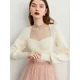 thumbnail image 4 of Elegante jersey de punto adelgazante de estilo francés Zhiyi para mujer, camiseta de manga farol adelgazante de otoño 2024 que suaviza la silueta, 4 of 4