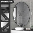 thumbnail image 6 of PAIHOME 24X36 Oval Metal Frame Mirror Bathroom Mirror Wall Mirror, Stainless Steel Frame, Black, 6 of 6