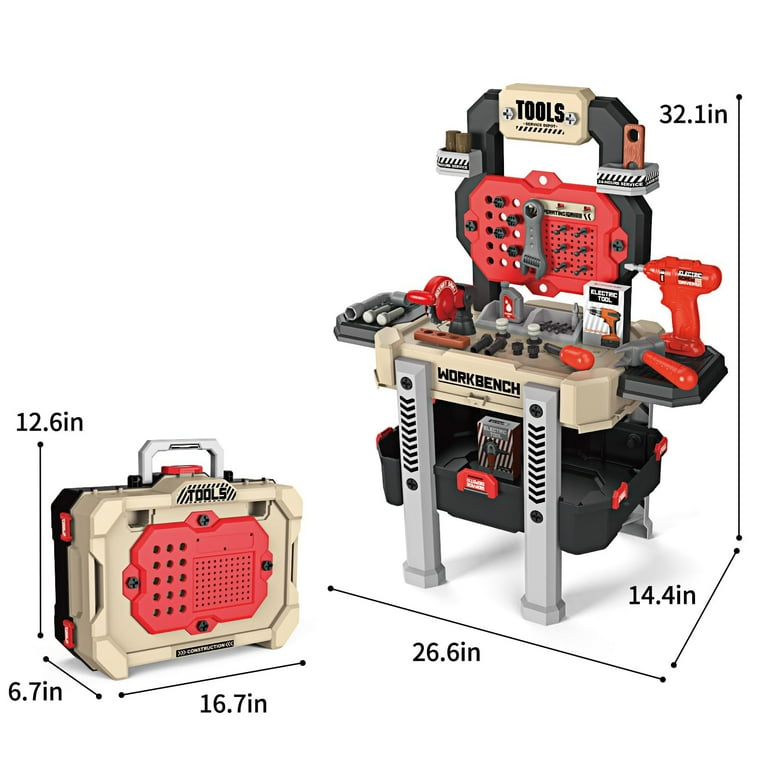 ALLJOY Kids Work Bench with Tools and Electric Drill, 78 Pcs Kids Toddlers Tool Set,Pretend Play Workbench Construction Toys for Boys Girls ALLJOY Kids Work Bench with Tools and Electric Drill, 78 Pcs Kids Toddlers Tool Set,Pretend Play Workbench Construction Toys for Boys Girls