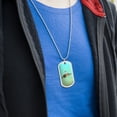 thumbnail image 3 of Sea Turtle Flying Military Dog Tag Pendant Necklace with Chain, 3 of 4