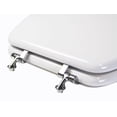 thumbnail image 1 of TOPSEAT Siège de Toilette Rond avec Charnières en Métal Chromé, Bois, Blanc, 1 of 5