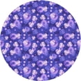 thumbnail image 1 of Ahgly Company Tapis d'Intérieur Rond Lavable en Machine Mimosa Violet Transitionnel, 6 Pieds Rond, 1 of 7