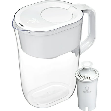 Brita Large 10 Cup White Tahoe Water Filter Pitcher with 1 Standard Filter, Made Without BPA
