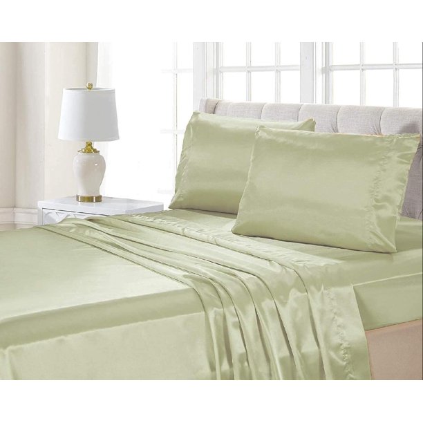 Super Soft Silky Smooth Satin Bed Deep Pocket Sheet Set