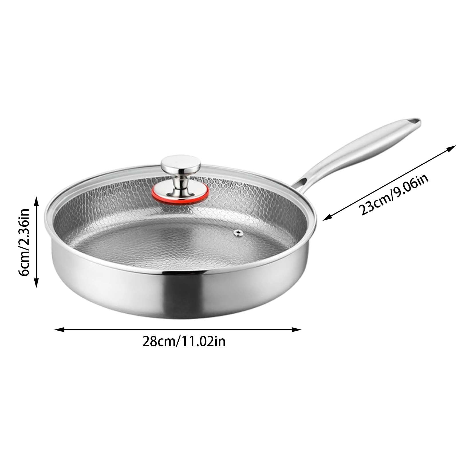 Titanium Non Stick Frying Pan, Advanced Scratch Resistant Cookware Without Coating, Ultra-Durable Pure Nonstick Skillet with Lid,Compatible for Gas Ceramic & Electric Cooktops