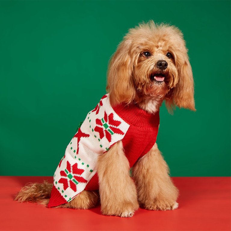 Esaierr Dog Warm Knitwear Sweaters Holiday Christmas Prints Pet