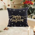 thumbnail image 2 of Luoshdecor Gold and Black Throw Pillow Covers 18x18 in,Merry Christmas Pillow Cases Square Decorative Cushion for Outdoor Home Bed Sofa Couch, 2 of 6