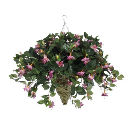 Faking Your Hanging Baskets The Artificial Flowers Company Artificial Cream Hibiscus Hanging Basket Transitional Flower Arrangements