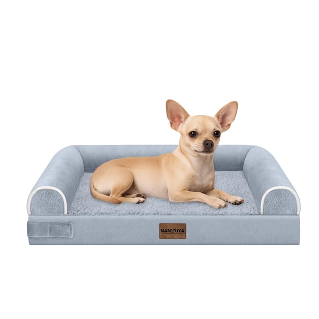 Cama Ortopédica para Perros Pequeños Lavable: Camas con Respaldo para Perros de Tamaño Pequeño, Espuma de Celda de Huevo, Sofá Impermeable con Funda Removible