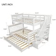 thumbnail image 4 of Harper & Bright Designs Solid Wood Twin over Full Bunk Bed with Twin Size Trundle for Bedroom, White, 4 of 7