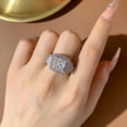 thumbnail image 5 of SFTING Rings for Women 18K Gold Plated Princess Cut Engagement Rings for Women 5A CZ Size 5, 5 of 6