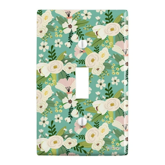 Yuri Spring Flowers Plastic Wall Decor Toggle Light Switch Plate Cover