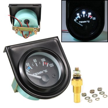 52mm Smoke Lens LED Oil Temperature Gauge – Universal 2 Inch Car Meter (40-150°C)