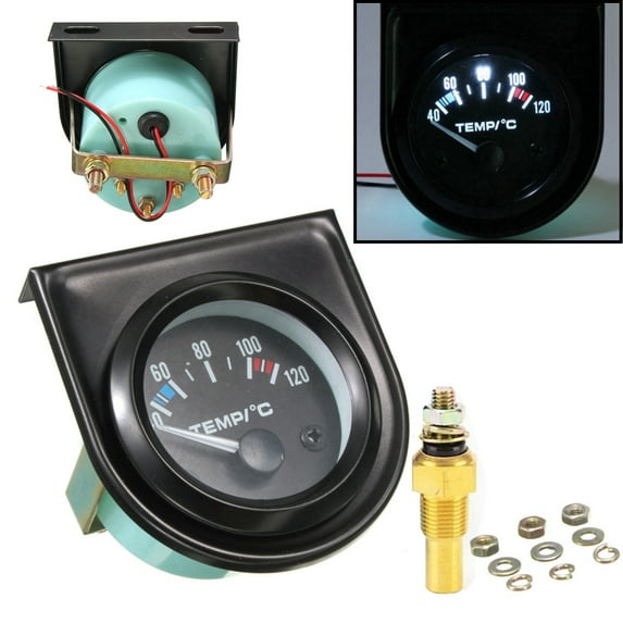 2'' 52mm 40~120℃ Universal Electric Car LED Pointer Water Temperature Temp Gauge
