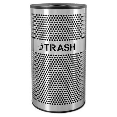Stainless Steel Trash Receptacle 33 gal, Stainless Steel