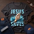 thumbnail image 3 of Jollimate Jesus Saves Shirt, Christian Faith Graphic Tee, Religious Gift for Men, 3 of 6