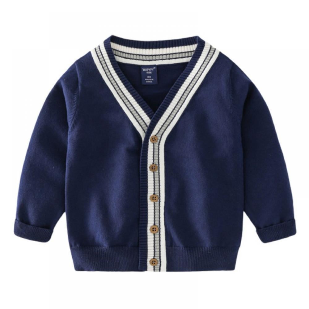 Little Boys Long Sleeve VNeck Classic Knit Cardigan Sweater School