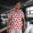 thumbnail image 3 of Wukai Strawberry Print Men's Short-Sleeved Mesh T-Shirt,Quick-Dry Short Sleeve Workout T-Shirt-X-Small, 3 of 8