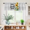 thumbnail image 5 of 3 Piece Kitchen Curtains and Valances Set Yellow Sunflower Cafe Curtains 36 Inch Length Bee Wooden Grain Country Farmhouse Valance & Tier Curtain for Living Room Bedroom Window 54"x18"+27"x36"*2, 5 of 6