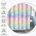 thumbnail image 4 of Colorful Stripes Butterfly Shower Curtain Violet Orange Blue Pink Texture Grain Multicoloured Shower Curtains for Bathtubs Home Bathroom Decor Waterproof Fabric with Hooks 72x72 Inches Inches, 4 of 6