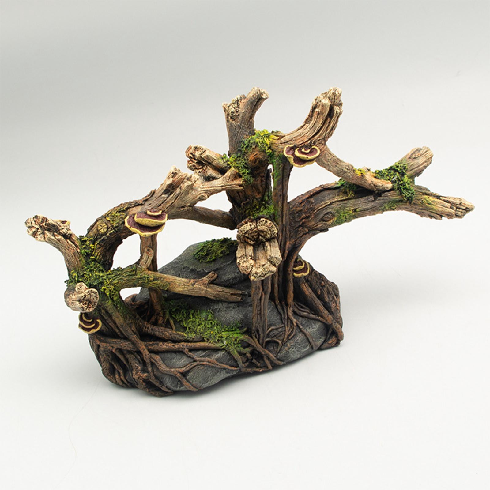 Small Aquarium Fish Tank Landscape Accessory Mountain Cave Home Decor Photography Prop Pavilion Tree Decoration Wood Bridge Rockery Rock