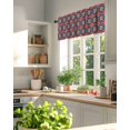 thumbnail image 6 of Retro Kaleidoscope Window Valance Curtain Blue Argyle Pattern Rod Pocket Short Curtain for Living Room, Bedroom & Kitchen Window Decor 42x12in, 6 of 8