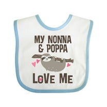 Inktastic Nonna and Poppa Granddaughter Sloth Girls Baby Bib