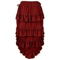 thumbnail image 4 of Victorian Steampunk Skirt for Women High Low Ruffle Hem Gothic Skirt Renaissance Pirate Costume Cosplay Skirts, 4 of 7