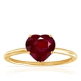thumbnail image 1 of GemsNY July Birthstone - Dainty Heart Shape Four Prong Ruby Solitaire Ring (Grade - AA | 1.00cts.), 1 of 4