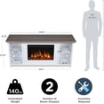 thumbnail image 4 of Real Flame Tramore 62" Coastal Wood Slim Electric Fireplace TV Stand in White, 4 of 9