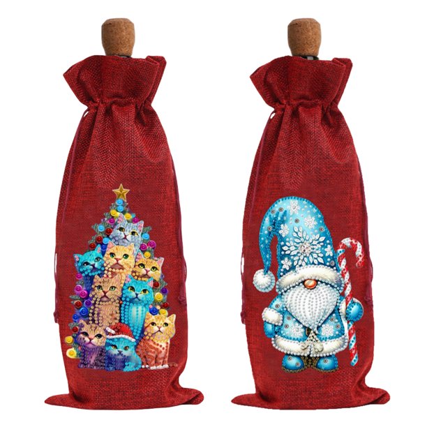 Bolsas para Envolver vino Wdftyju con pintura diamantes 2 Piezas