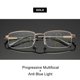 thumbnail image 1 of BLMUSA-gafas de lectura multifocales progresivas para hombres y mujeres, gafas de titanio Anti luz azul, gafas casuales para ancianos, alta calidad, 1 of 4