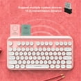 thumbnail image 4 of HAOANWireless Keyboard Cute Compact 2.4G USB Wireless Keyboard Round Key Quiet Click Small Size For Computer Laptop PC Desktop Pink, 4 of 6