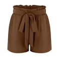thumbnail image 2 of WAYUTE Womens Shorts High Waisted Shorts Striped Ruffle Stretch Beach Short with Pockets Casual Soft Comfort Summer Dailywear, 2 of 5