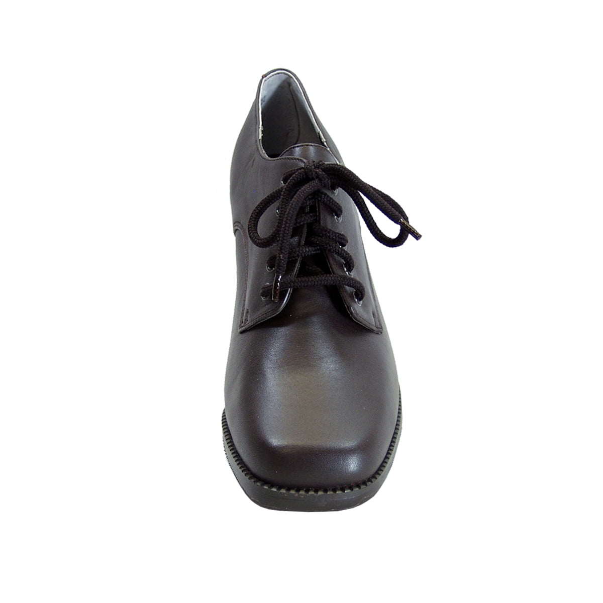 PEERAGE Ember Women's Wide Width Leather High-Heel Oxford Pumps BROWN 10.5