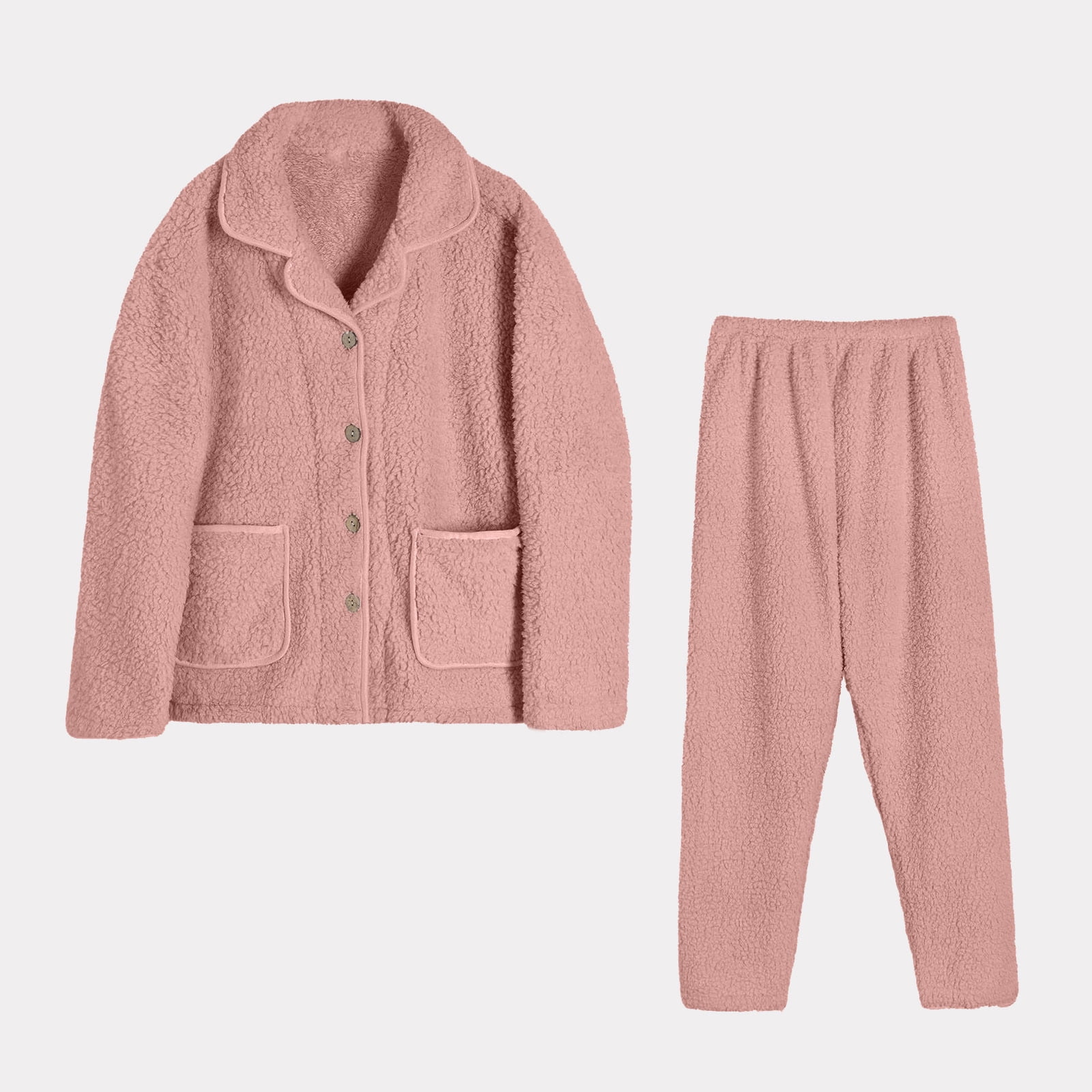 Pyjama Femme Hiver Polaire - Ensemble 2 Pièces - Molletonné Chaud - Manches Longues - 3