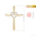 thumbnail image 3 of ANGARA Natural Diamond Heart Knot Cross Pendant in 14K Yellow Gold for Women (Size-1.3mm| Color-H| Clarity-SI2) | April Birthstone, Anniversary, Jewelry Gift for Women | Natural Diamond Necklace, 3 of 7