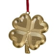 thumbnail image 4 of Northlight 3.25" Green and Brass-Plated Shamrock Christmas Ornament with European Crystals, 4 of 4