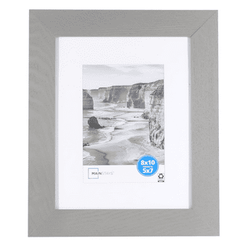 Mainstays 8x10 inch Matted to 5x7 inch Flat Wide Grey 1.5" Gallery Wall Picture Frame