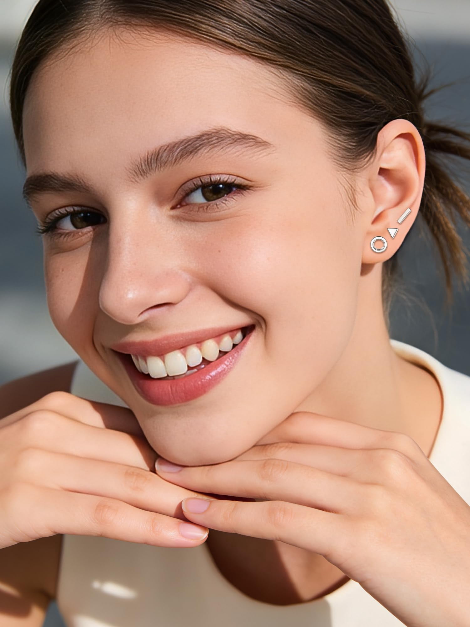 ChicSilver Bar Earrings for Women Men 925 Sterling Silver Ear Studs Ladies Simple Stud Earrings Hypoallergenic Jewelry Gift