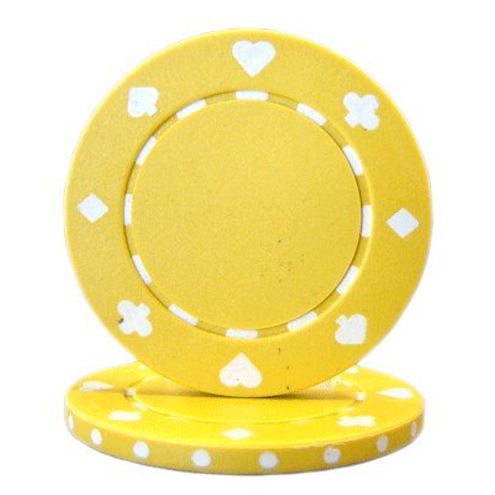 Brybelly Suited Poker Chips (50Piece), Yellow, 11.5gm