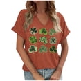 thumbnail image 3 of Ohufall Womens Short Sleeve St. Patricks Day Tops Cute Shamrock Printed Tee Shirts V Neck Casual Tunic Tops for Women, 3 of 4