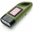 thumbnail image 3 of Linterna solar recargable (paquete de 2), lámpara de emergencia LED, linterna de manivela dinamo con mosquetón para senderismo, viajes, camping, escalada, verde militar Zhuoxuan, 3 of 5