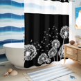 thumbnail image 5 of No Hook Shower Curtain, White Dandelion Shower Curtains for Bathroom with See Through Top Window, Spring Flowers Botanical Vintage Black Waterproof & Washable Bath Curtain 60"x72", 5 of 9