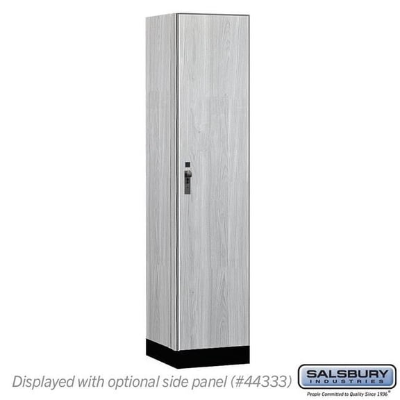 Salsbury Industries 18-41168ST 18 in. Wide Premier Wood Locker - Single Tier - 1 Wide - 6 ft. High - 18 in. Deep - Silver Teak - Hasp