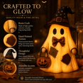 thumbnail image 4 of Lighted Vintage Patchwork Ghost, Led Lighted Vintage Patchwork Ghost with Pumpkin , Halloween Patchworks Ghosts Lamp, Rustic Fall Decor for Mantel Porch, B, 4 of 8