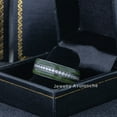 thumbnail image 5 of 8mm Men's Tungsten Eternity Wedding Band, White Cubic Zirconia, Jade Wood Inlay Comfort Fit Dome Tungsten Ring - TN1160WAs7.5, 5 of 5