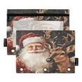 thumbnail image 2 of 2 Pack Pencil Pouch for 3 Ring Binder Smooth Zipper Folders with Pockets Clear Window Pencil Case Christmas Santa Claus and Deer, 2 of 6